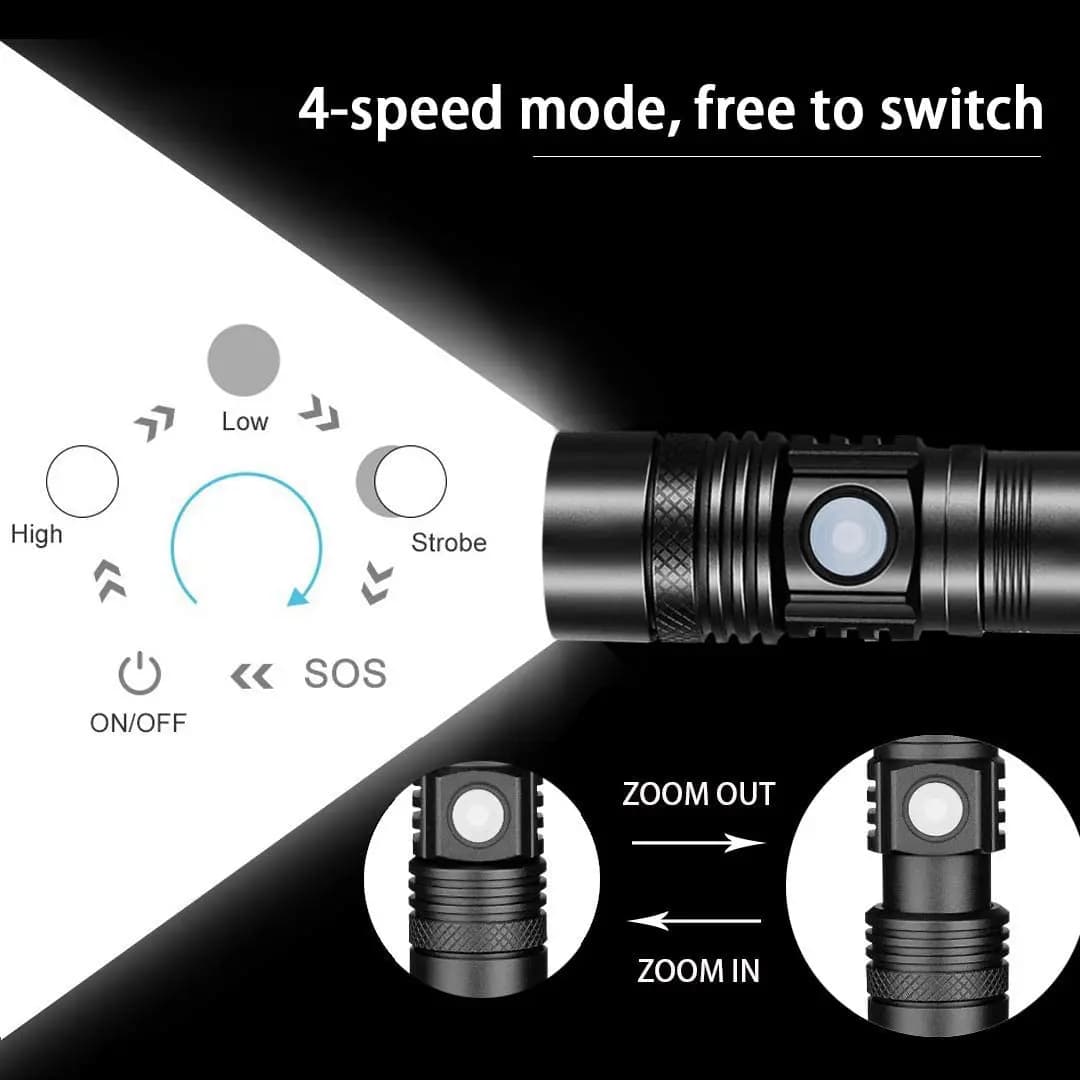 Pocketman lampes de poche LED lampe de poche Rechargeable USB torche de vélo lampe de poche étanche 