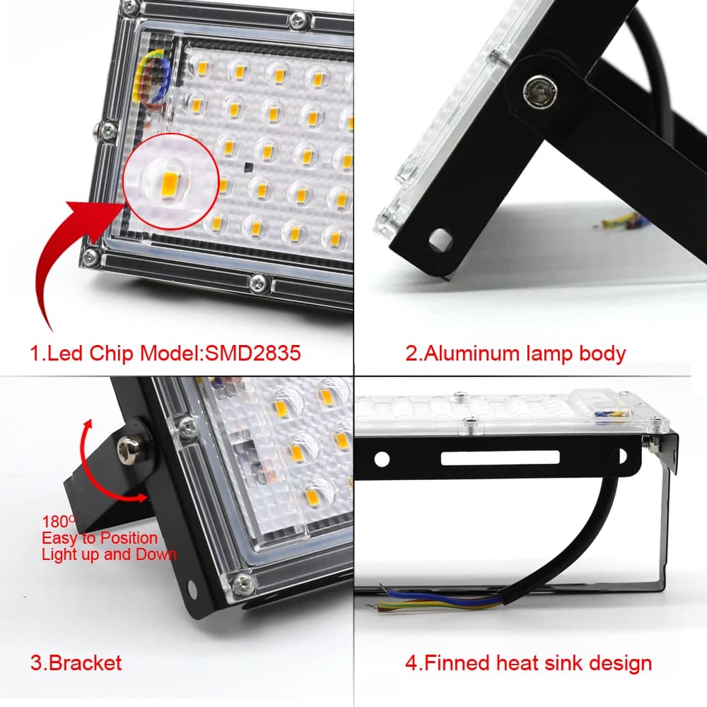 Projecteur LED pour maison extérieure 50W 100W 150W AC 220V Foco LED plafonnier extérieur Dowm éclai