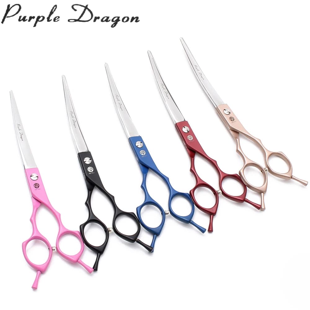 Purple Dragon 6.5 "7" japon 440C ciseaux de toilettage pour chiens ciseaux droits Chunker Shars cise