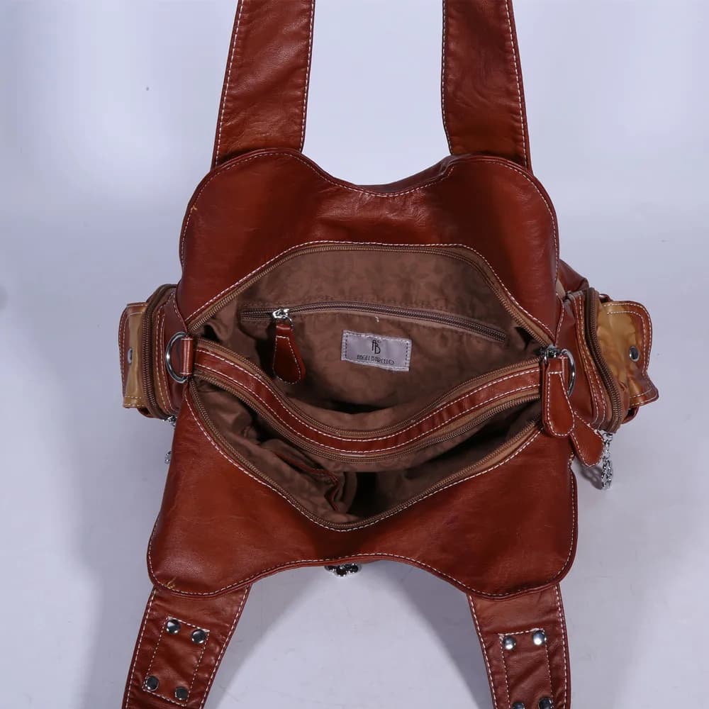 Sac vintage pour femmes, sac à bandoulière en PU violet, sac décontracté à plusieurs poches, sac mes