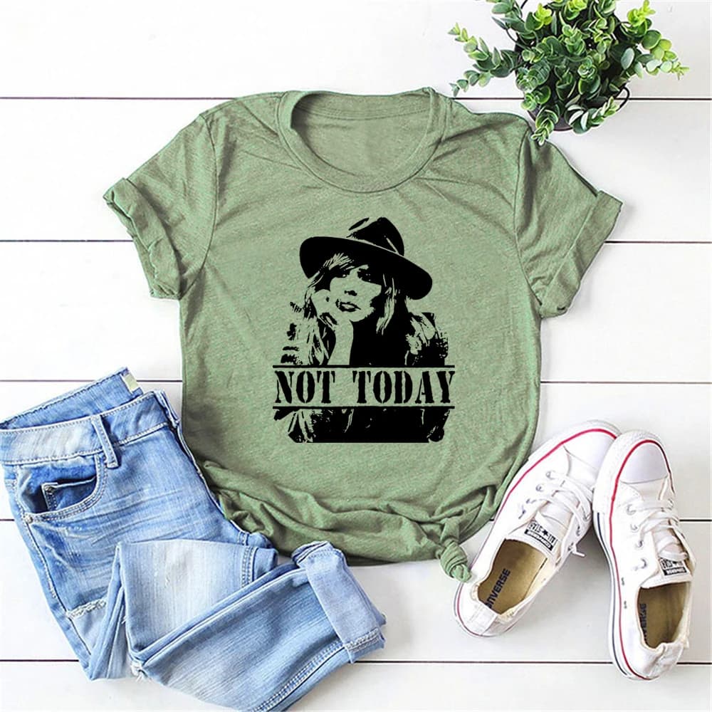 T-Shirt avec dessin de "Not Today", T-Shirt humoristique, avec motif de pierre jaune, avec dessin de