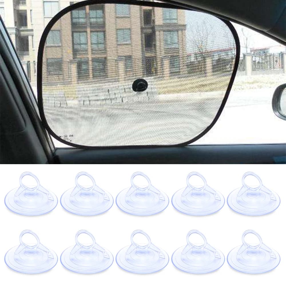 Ventouse en caoutchouc transparent pour pare-soleil de voiture, ventouse noire, crochet en PVC, 45mm