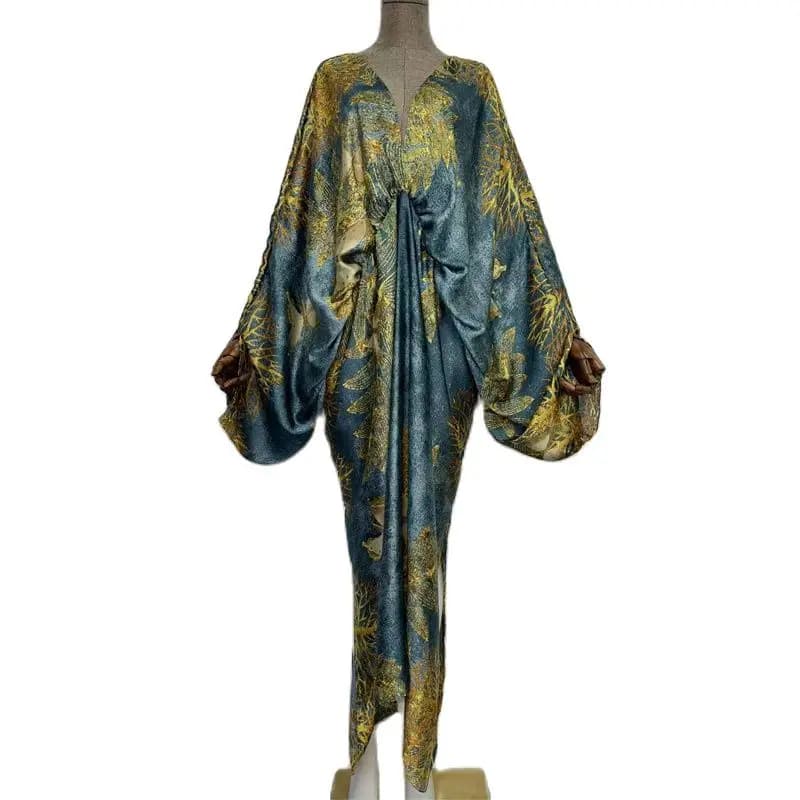 Col en v profond Sexy bech Europe été sensation de soie imprimé bohème 2022 WINYI Maxi femmes robes 