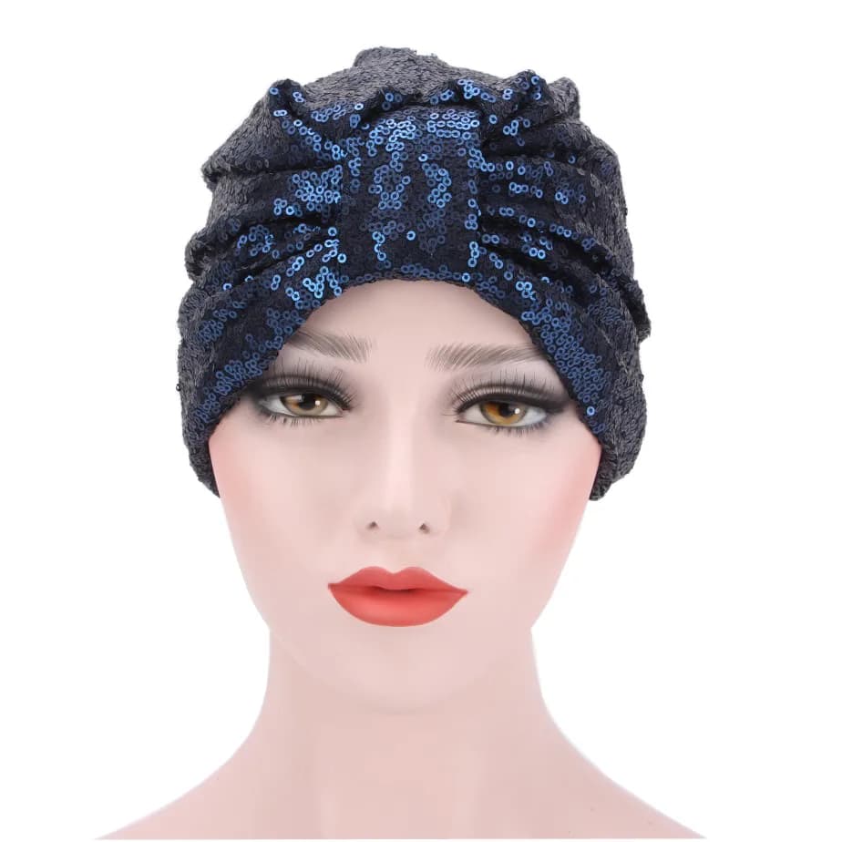 Turban Africain à Paillettes pour Femme, Écharpe, Bonnet, Hijab Islamique, Mode Musulmane, 2021