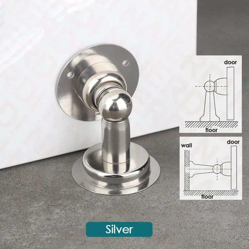 NAIERDI-Butées de porte magnétiques en acier inoxydable, butée de porte sans poinçon, support mural 