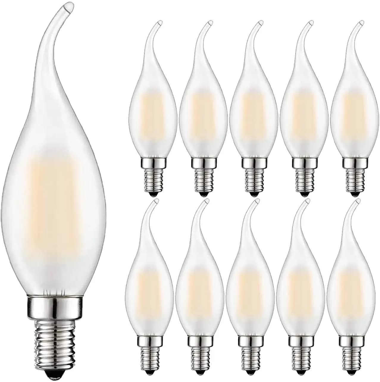 Lampe à filament rétro LED à intensité variable, C35 givrée, E14, 220V, 4W, 6W, blanc chaud 2700K, p