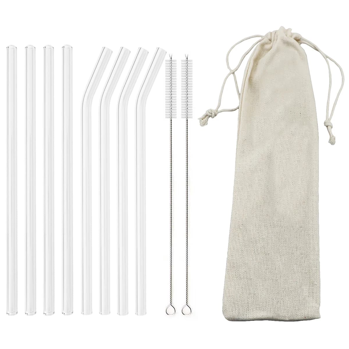 Ensemble de pailles en verre à haute teneur en Borosilicate, réutilisables et écologiques, pour Smoo