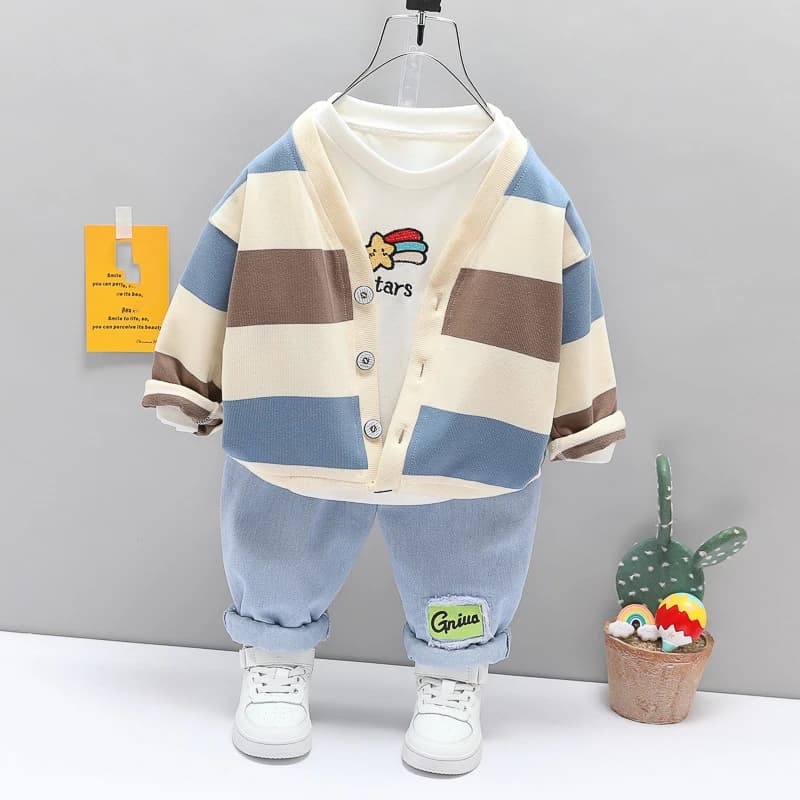 Nouveau printemps automne bébé vêtements enfants garçons veste décontractée T-Shirt pantalon 3 pièce