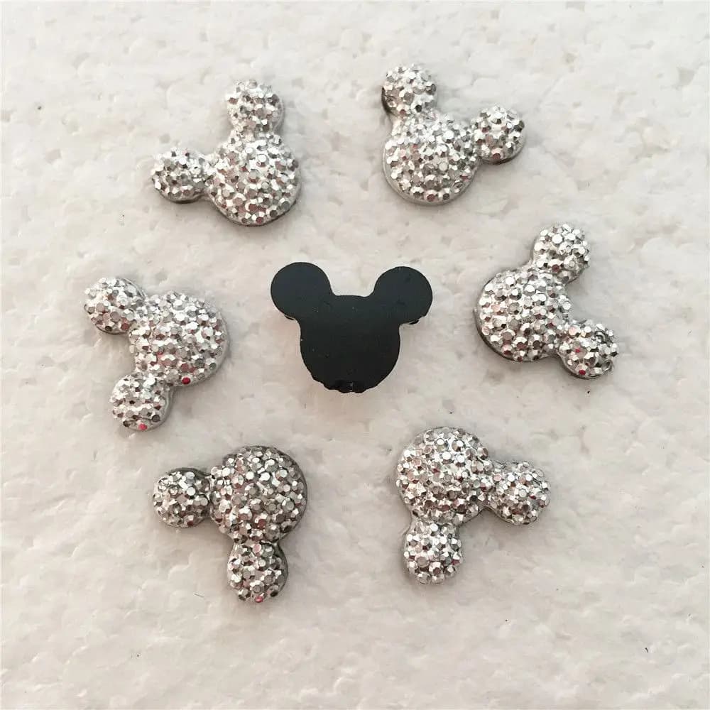 Jolie tête de souris en résine brillante, 60 pièces, faux strass, bricolage, Scrapbook de mariage, a