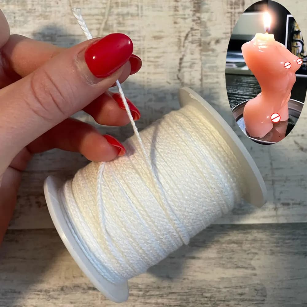 Mèche de bougie blanche en coton tissé, 61 mètres/rouleau, bobine, matériel de fabrication de bougie