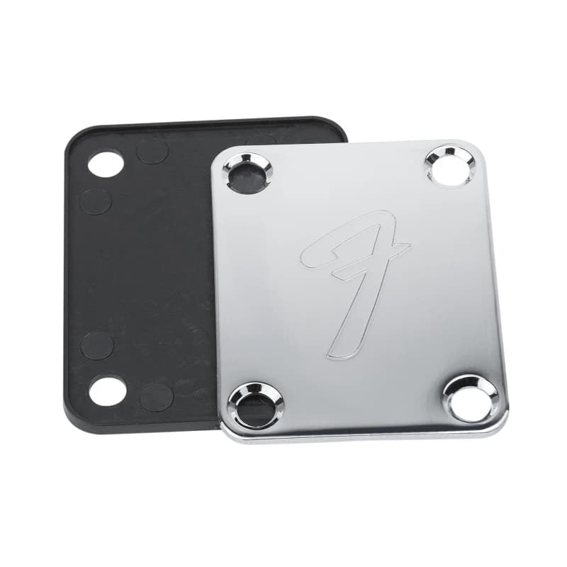 Plaque de cou pour guitare, 4 boulons, Chrome/noir, Logo Strat/Tele, grande vente, 70s