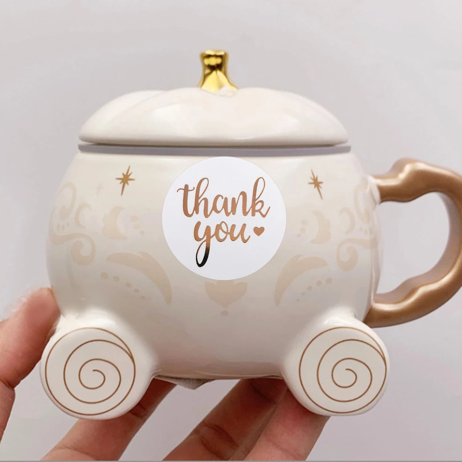 Autocollants «merci» en feuille d'or Rose, 100 à 500 pièces, étiquettes d'expédition pour sceau de c