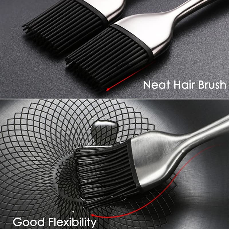 Brosse à badigeonner en Silicone pour Barbecue, brosse à Sauce à l'huile, poignée en acier inoxydabl