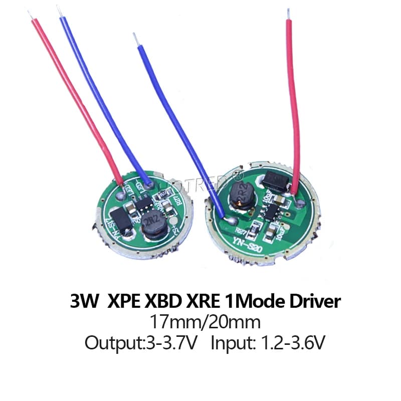 Pilote de lampe de poche LED 3W 5W 10W XPE 3535 XPG2 XML2 5050 T6, 1.2V 3.6V 4.2V 12V 24V 30V, 1 Mod