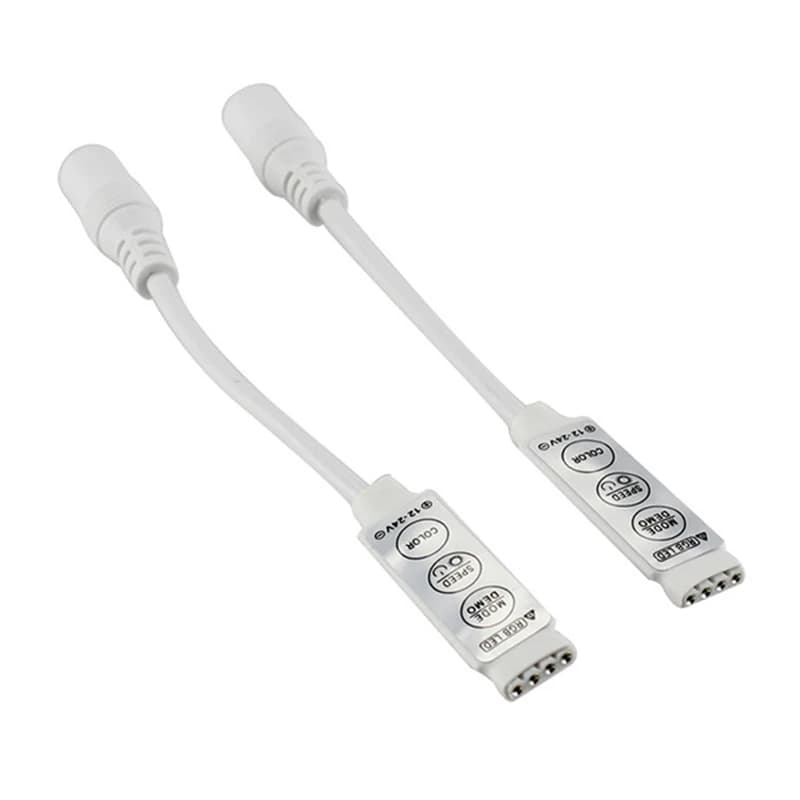 Mini contrôleur LED RGB à 3 touches, DC 5V-12V-24V, pilote de variateur couleur unique pour bande lu