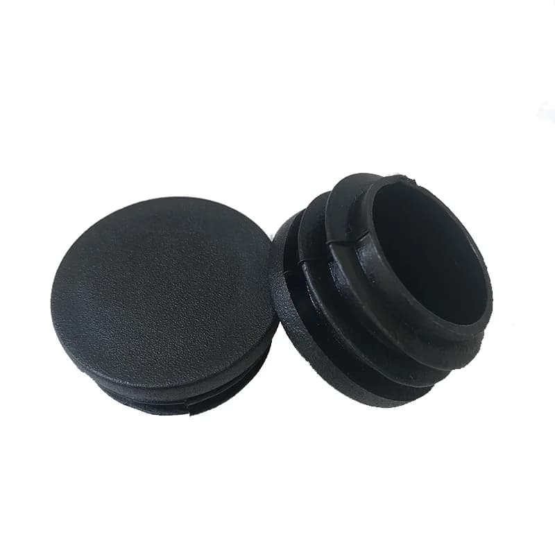 Bouchon d'extrémité rond en plastique noir, Inserts de Tube, bouchon d'insertion pour pied de chaise