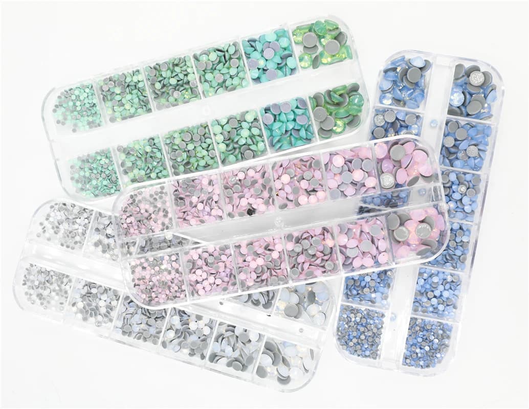Ensemble de Strass correcteurs à chaud, 12 grilles, 1000 pièces, mélange de tailles, pierre à dos pl