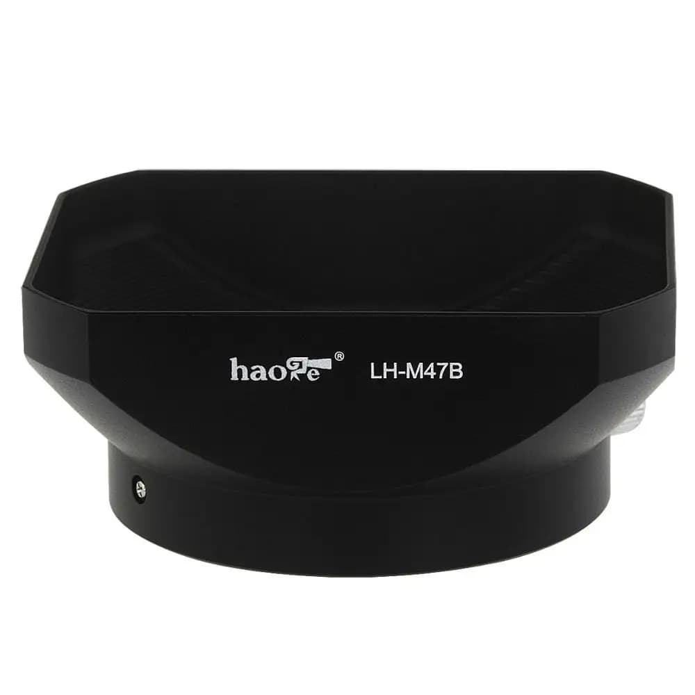 Haoge LH-M47B métal pare-soleil pour Olympus M.ZUIKO numérique 12mm f/2 objectif noir