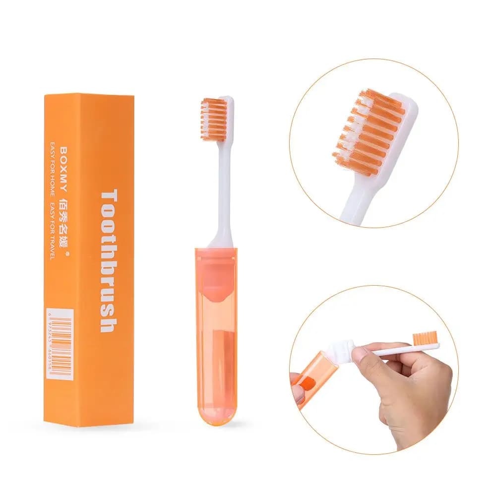Brosse à dents pliante en plastique souple, brosse à dents d'extérieur, livres oraux utiles, voyage 