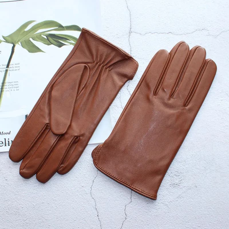 Nouveaux gants en peau de mouton en cuir pour hommes sans doublure mince été peut toucher l'écran sp