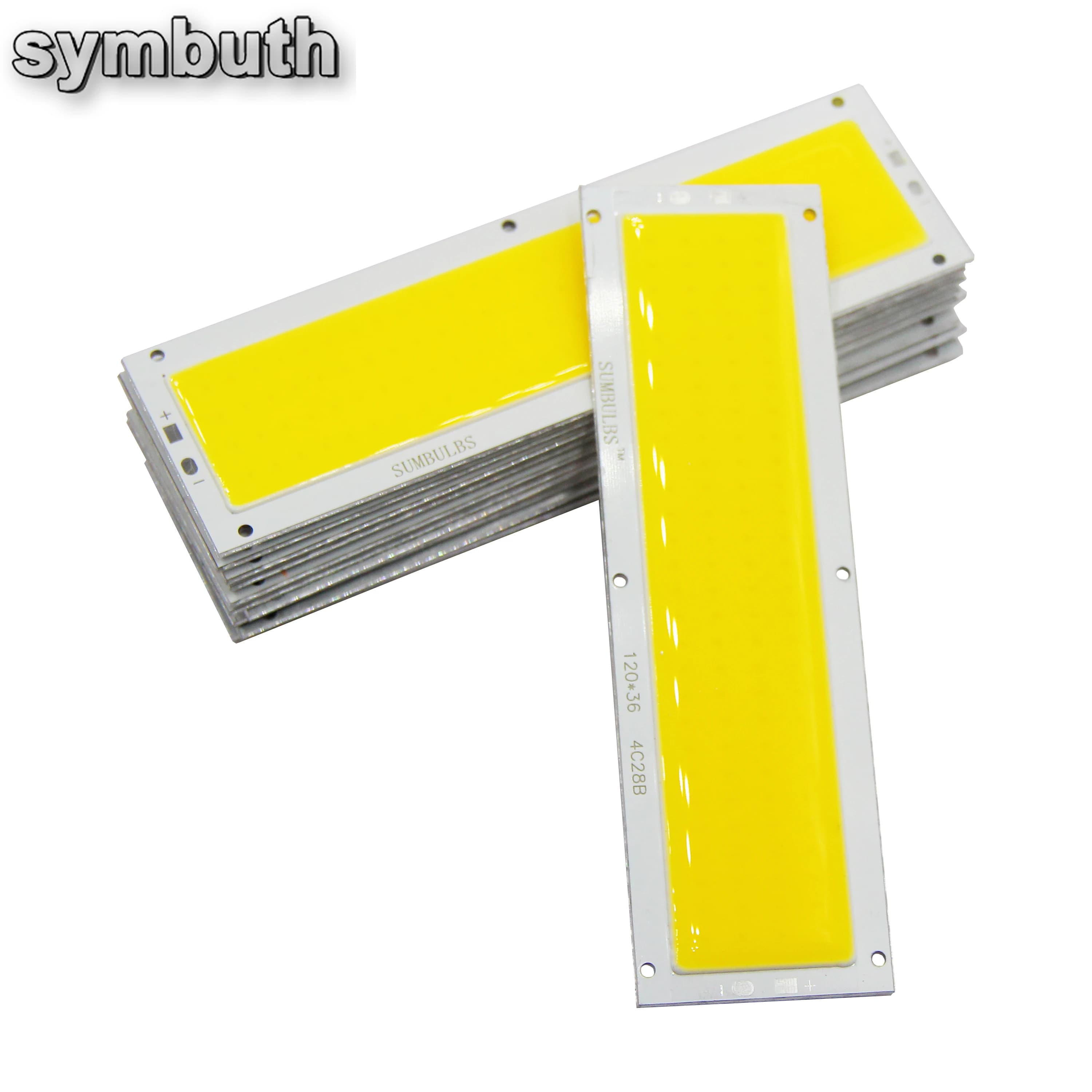 Bande de Source de Lumière LED COB 12W pour Éclairage de Voiture, Panneau d'Ampoule, Blanc Chaud, Na