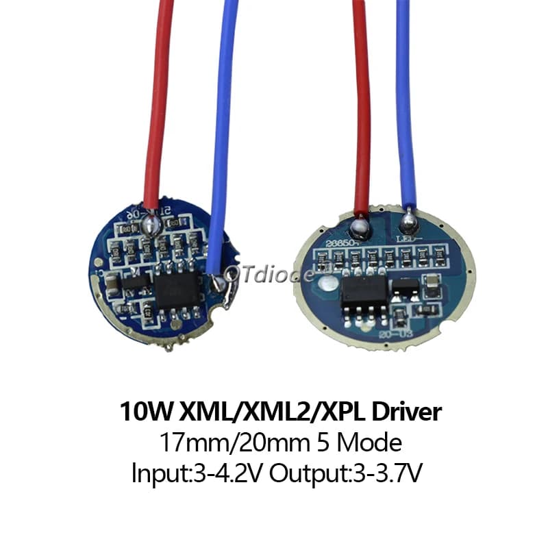 Pilote de lampe de poche LED 3W 5W 10W XPE 3535 XPG2 XML2 5050 T6, 1.2V 3.6V 4.2V 12V 24V 30V, 1 Mod