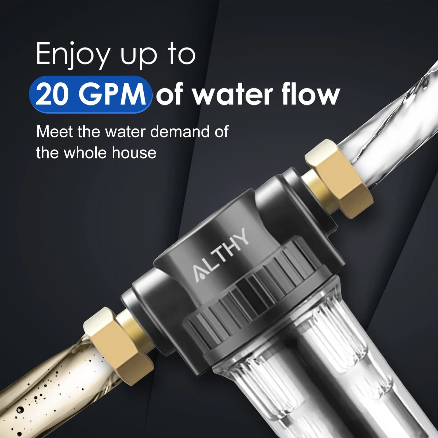 ALTHY-Pré-filtre pour toute la maison, filtre à sédiments et à eau, préfiltre central, système de pu