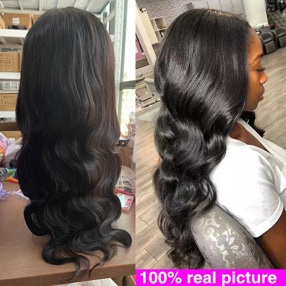 Perruque Lace Front Wig Body Wave brésilienne naturelle, cheveux humains, 13x4 13x6, 30 32 34 36 38 
