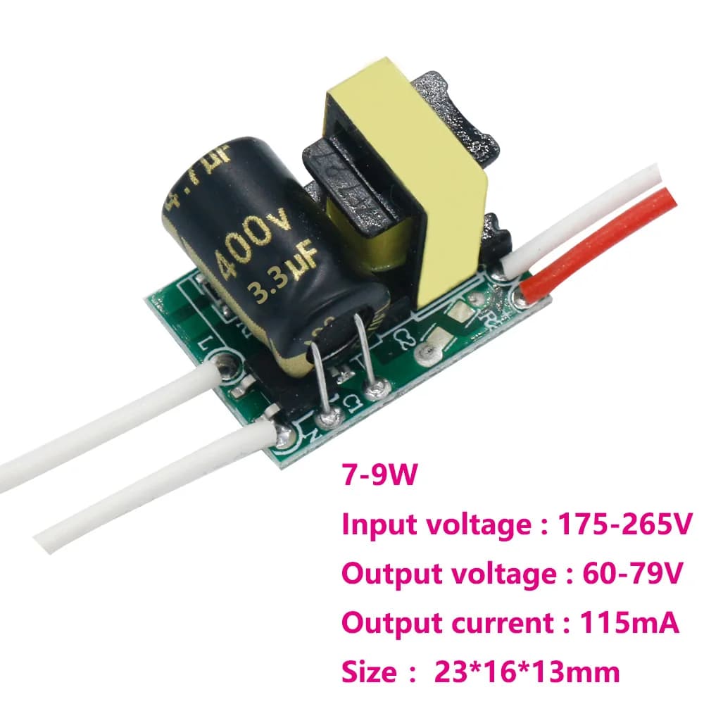 Alimentation LED, Pilote non isolé, TransDispositifs d'éclairage, 3-7W, 7-9W, 9-12W, 12-18W, 18-24W,