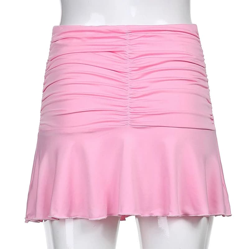 Jupes d'été Sexy pour femmes, Mini jupe plissée décontractée rose de Style coréen pour écolières des