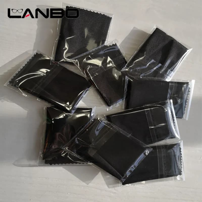 100 pièces emballage individuellement 15x15CM lentille vêtements chiffon de nettoyage microfibre lun