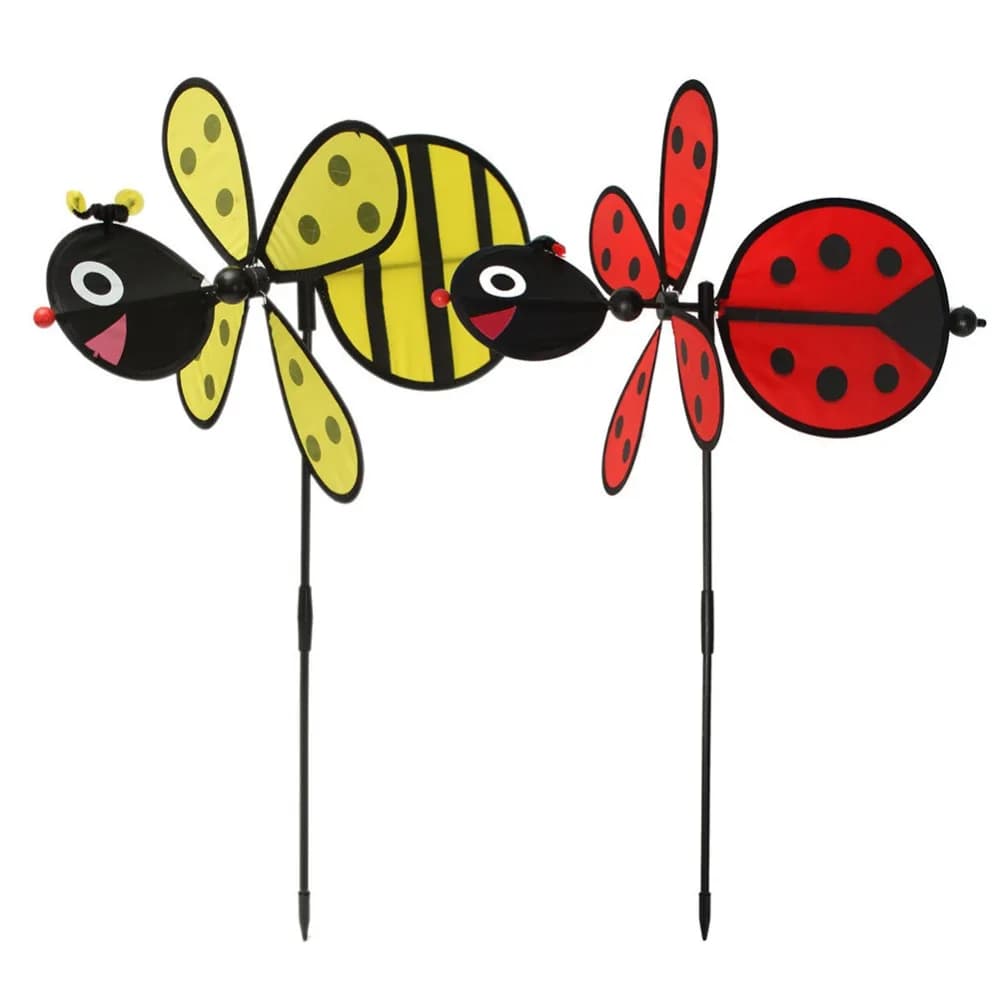 Moulin à vent en forme d'abeille ou coccinelle, nouvelle collection, décoration de jardin