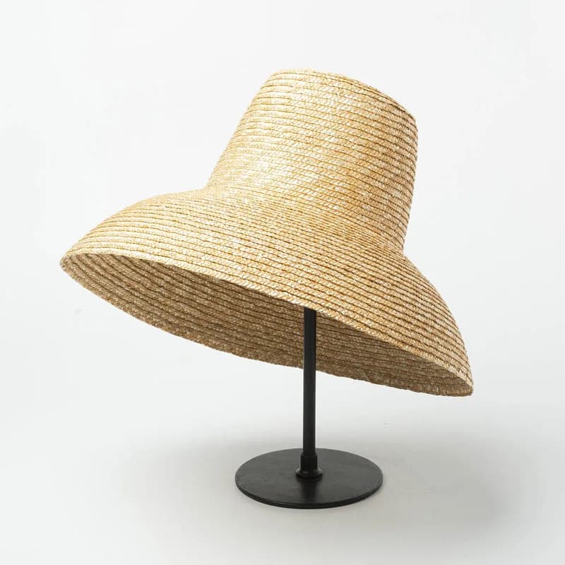 Chapeau de soleil en forme de lampe pour femme, grand bord large, chapeau de plage pour femme, chape