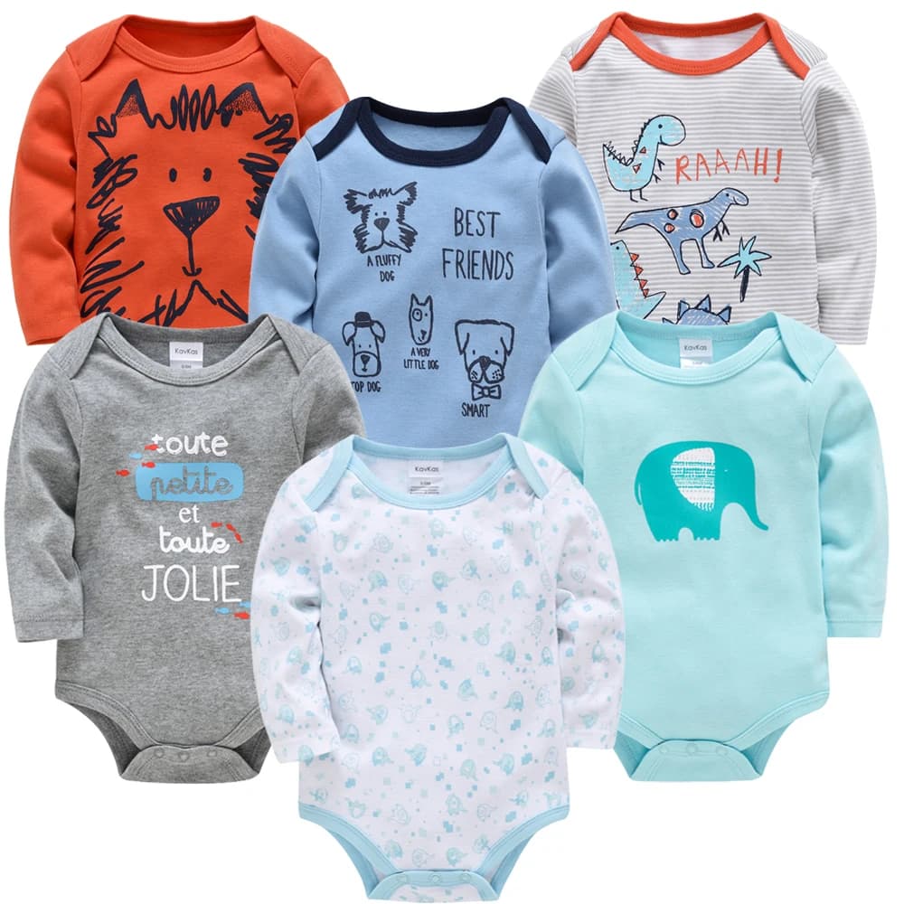 Vêtements pour bébés filles de 3 à 6 pièces/lot, body en coton à manches longues pour filles de 0 à 