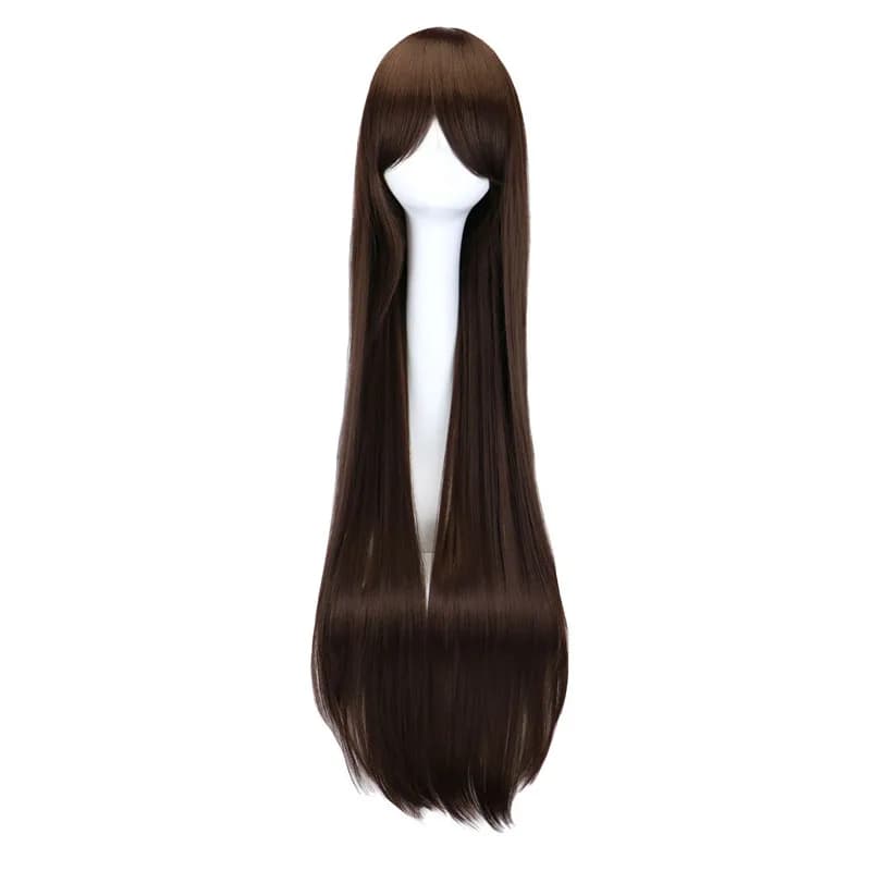 Perruque de Cosplay synthétique longue et lisse, 100 Cm, noir, violet, noir, rouge, rose, bleu, marr
