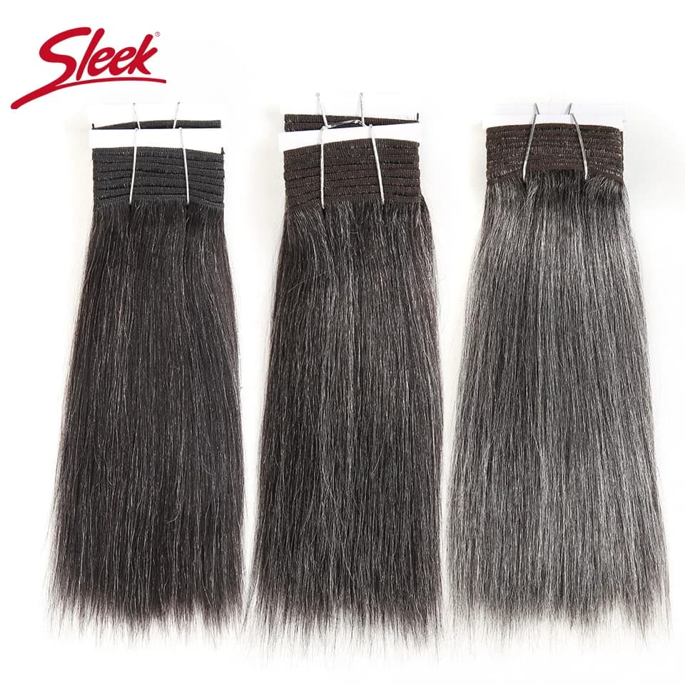Cheveux élégants brésiliens Double tirage Remy cheveux humains armure courte Yaki droite # 44 # 34 #