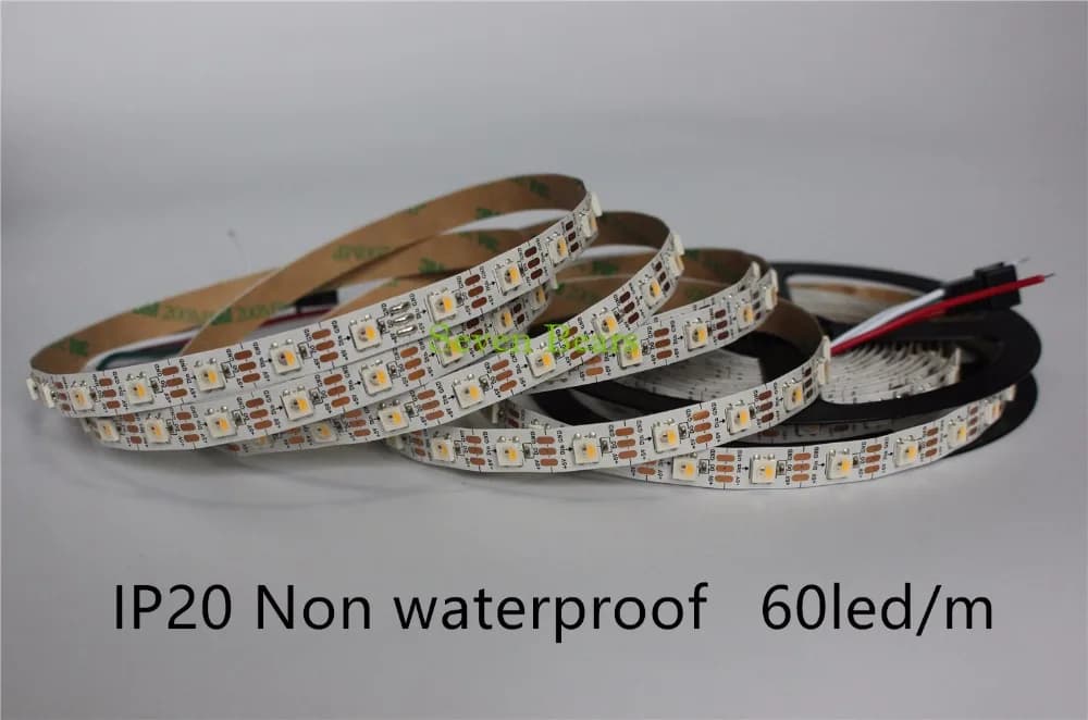 SK6812 RGBW (similaire Ws2812b) 4 en 1 1m/4m/5m 30/60/144 LED/Pixels/M bande adressable individuelle
