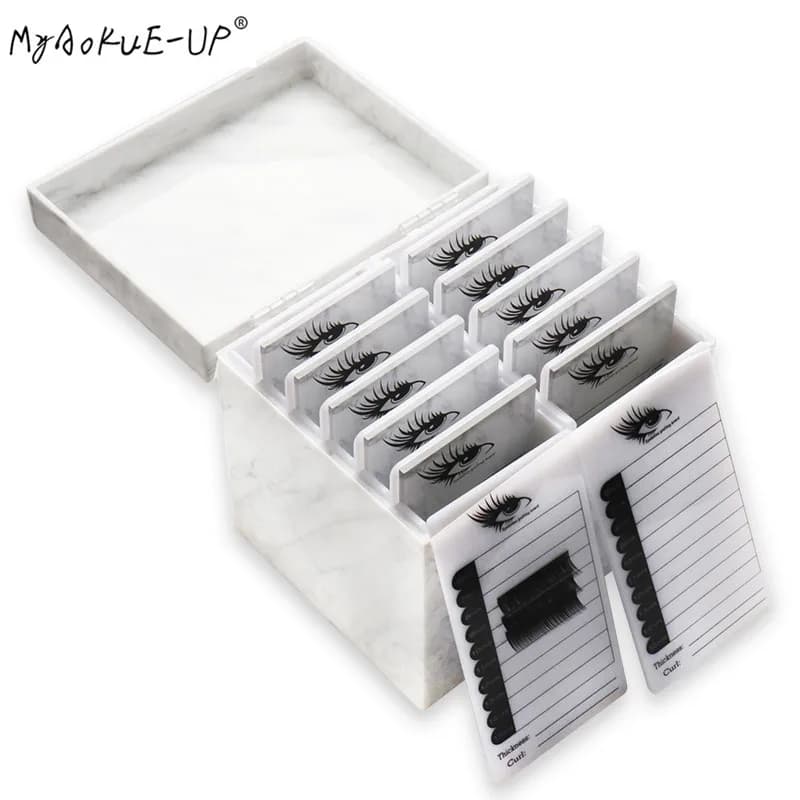 Boîte de Rangement à 5/10 Couches pour Faux-Cils, Palette de Maquillage, Support pour Colle, Outils 