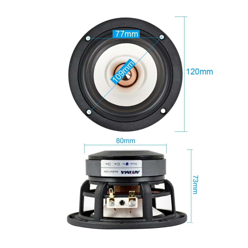 AIYIMA 1 pièce Haut-parleur large bande 4 pouces 4-8 Ohm 30W HIFI pour aigus, médiums et basses, pou