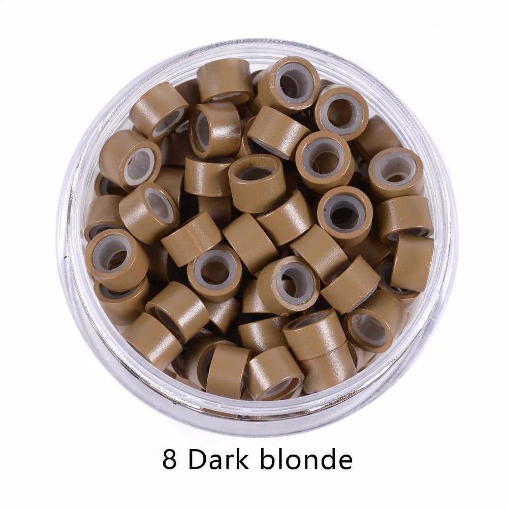 100 pièces 5.0*3.0*3.0mm Micro anneaux/liens/perles doublés de Silicone MICRO anneau lien sertissage