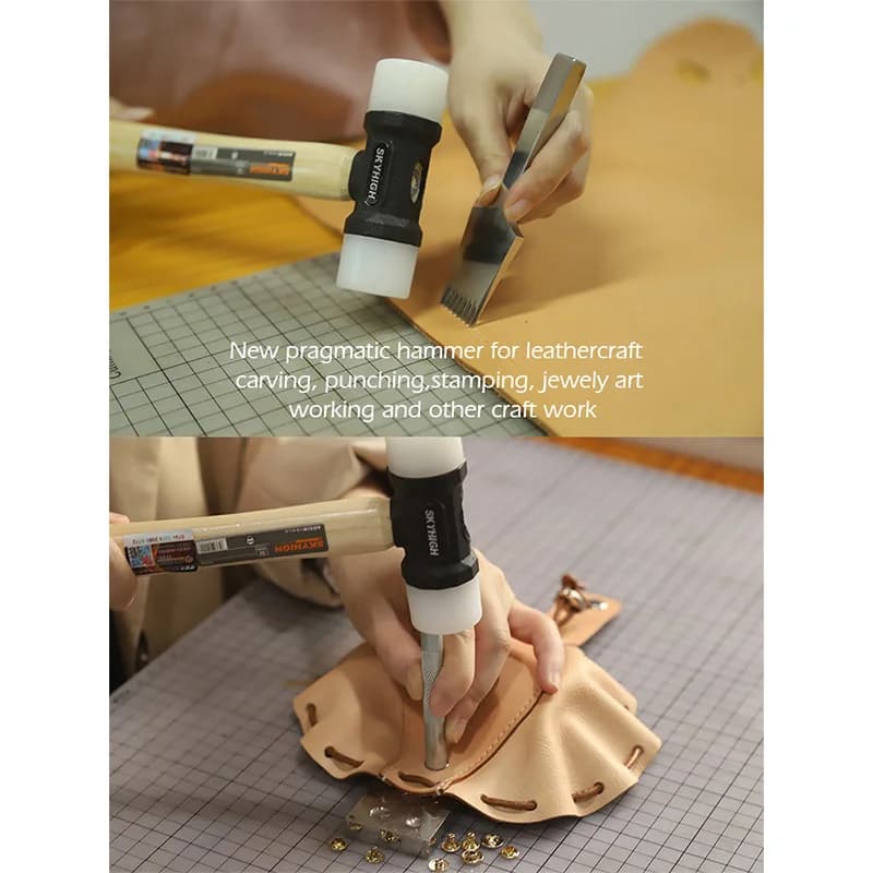 WUTA-Marteau de maillet à tête en nylon pour artisanat du cuir, outil de poinçonnage du cuir fait à 