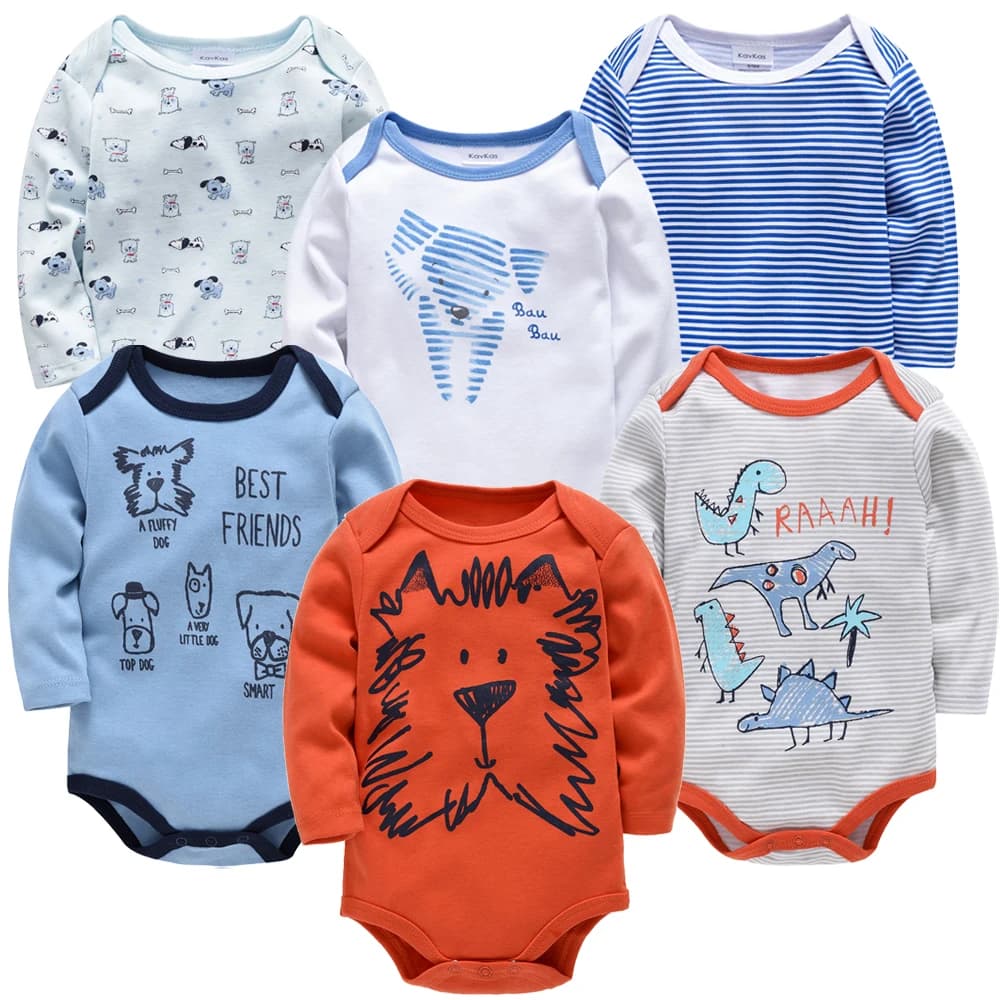 Vêtements pour bébés filles de 3 à 6 pièces/lot, body en coton à manches longues pour filles de 0 à 