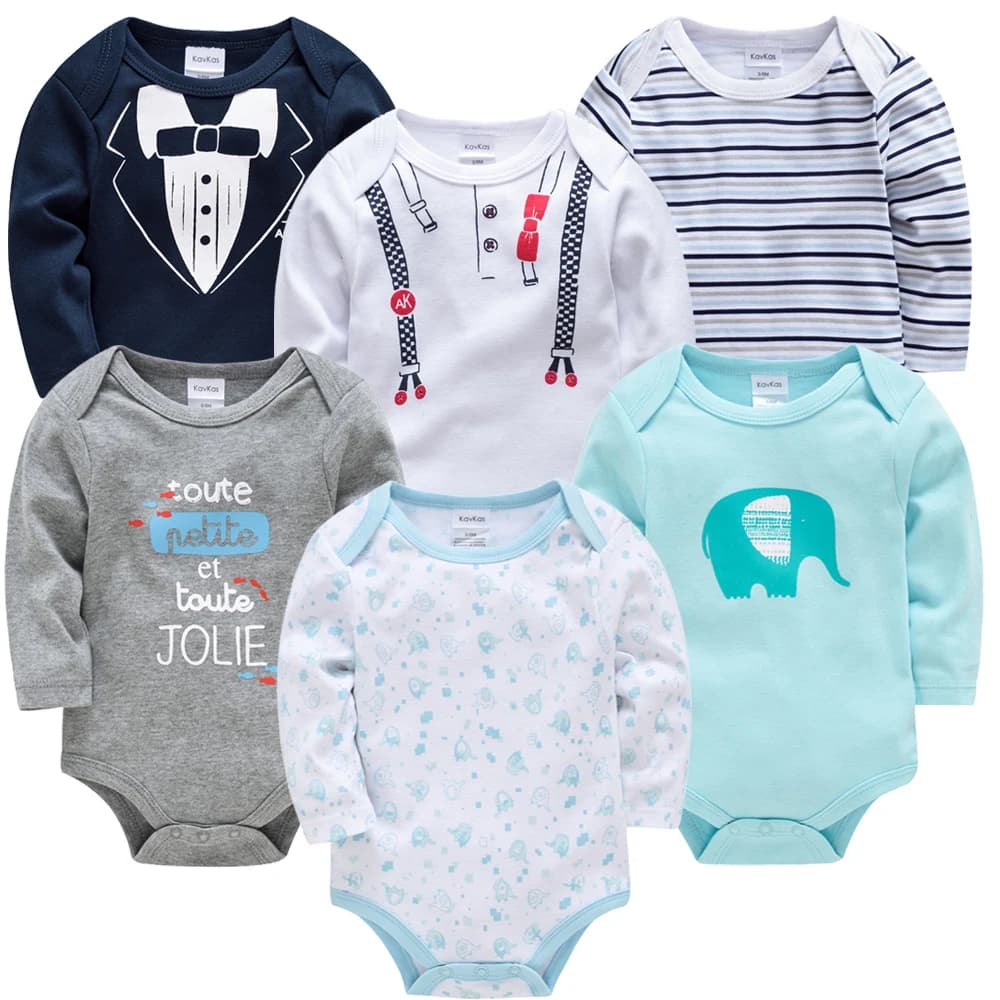 Vêtements pour bébés filles de 3 à 6 pièces/lot, body en coton à manches longues pour filles de 0 à 