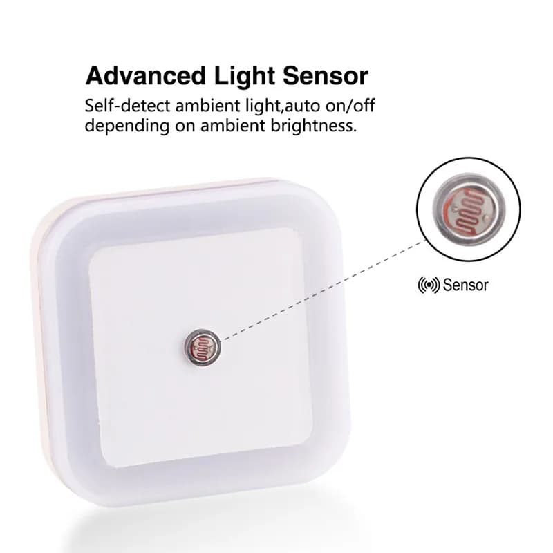 Capteur sans fil LED veilleuse prise ue US Mini veilleuses carrées pour bébé enfants salon chambre c