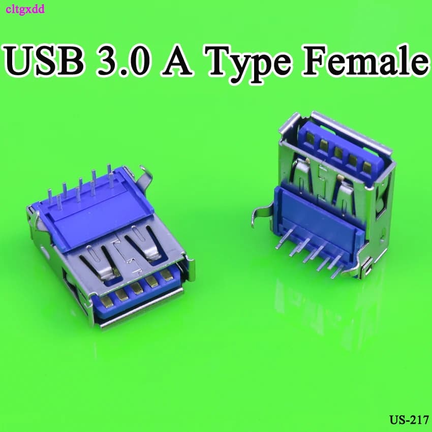 Cltgxdd-Connecteur femelle USB 3.0 Type A, prise DIP à 9 broches, 90 degrés, transmission de données