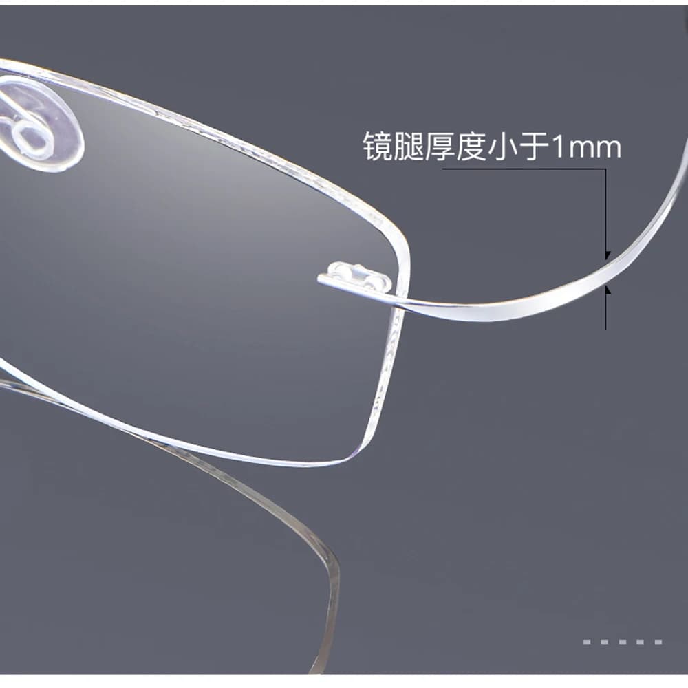 Nouveau B titane seulement 2G ultraléger élastique sans monture lunettes de lecture noir N argent ca