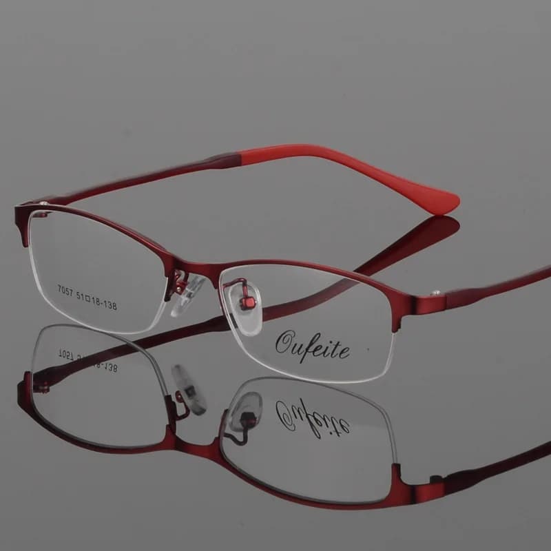 BCLEAR – monture de lunettes en alliage métallique pour femmes, cadre Ultra-léger, demi-bord, optiqu