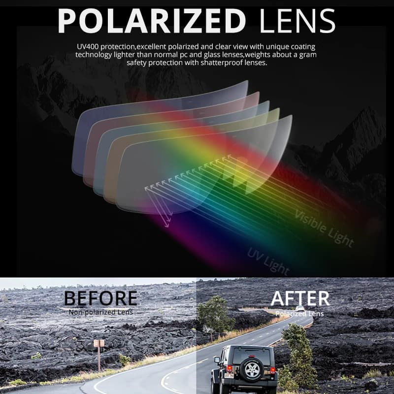 KDEAM-Lunettes de soleil polarisées de grande taille pour homme, cadre une pièce avec étui de protec