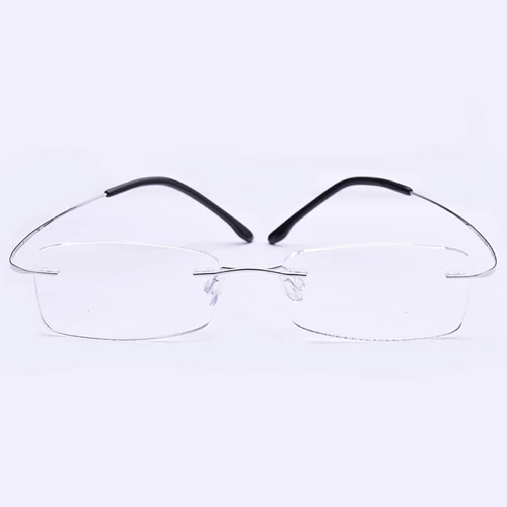 Nouveau B titane seulement 2G ultraléger élastique sans monture lunettes de lecture noir N argent ca