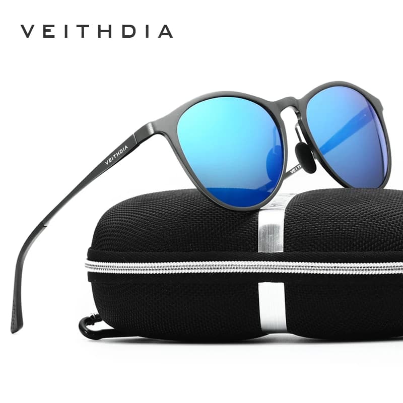 VEITHDIA-Lunettes de soleil rétro en aluminium magnésium pour hommes femmes, lunettes de soleil de c